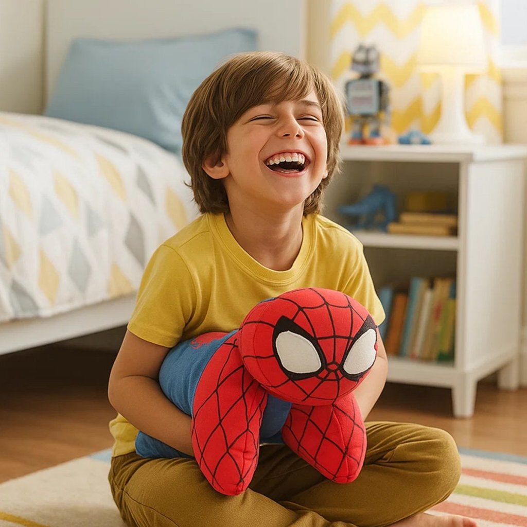 Spiderman Knuffelkussen 45X28 Cm Blauw/Rood