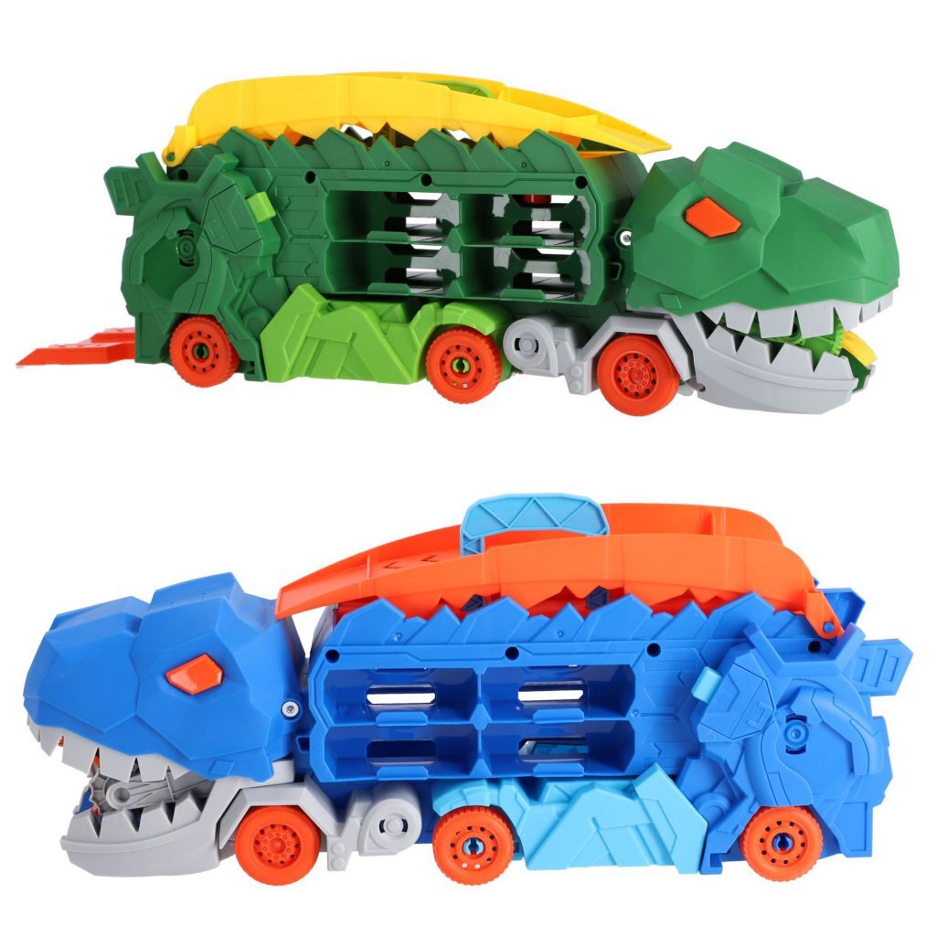 Overige Merken Transporter Dino + 2 Die-Cast Voertuigen Assorti