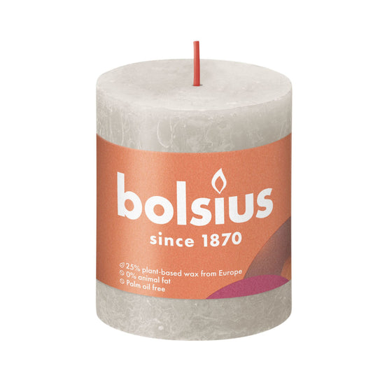 Bolsius Kaars 8X6,8 Cm Zand Grijs Rustiek
